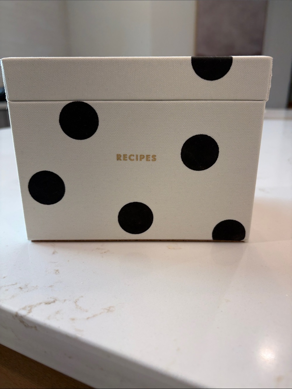 kate spade Cream and Black Polka Dot Recipe Box